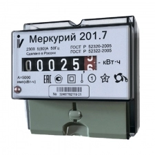 Счетчик электроэнергии  Меркурий 201.7 220В 5-60А механич. сч.устр-во
